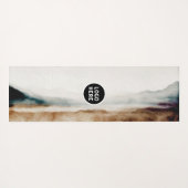 Minimalistisches natürliches Wasserfarbmuster Abst Yogamatte (Rückseite (Horizontal))