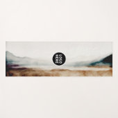 Minimalistisches natürliches Wasserfarbmuster Abst Yogamatte (Vorderseite (Horizontal))