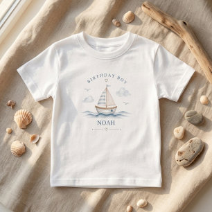 Minimalistisches nautisches Geburtstags-Segelboot- Kleinkind T-shirt
