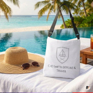 Minimalistisches nautisches Segelboot benutzerdefi Tragetaschen Mit Langen Trägern
