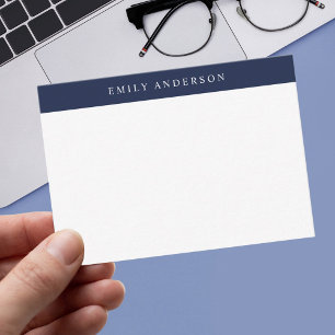 Minimalistisches Navy Blau Elegantes Monogramm Mitteilungskarte