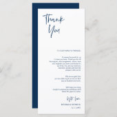 Minimalistisches Navy Blau, Platzierung Dankeschön Programm (Vorne/Hinten)