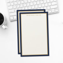 Minimalistisches Navy-Blau und Gold-Monogramm