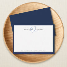 Minimalistisches Navy-Blau-Zwei-Rahmen-Monogramm