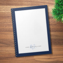 Minimalistisches Navy Blau Zwei-Rahmen-Monogramm