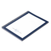 Minimalistisches Navy Blau Zwei-Rahmen-Monogramm Notizblock (Linke Seite)