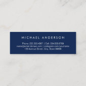 Minimalistisches Navy Blue Abschluss Kontaktnetzwe Telefonnummerkarte (Rückseite)