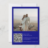 Minimalistisches Navy Blue All in One QR Code Wedd Einladung (Rückseite)