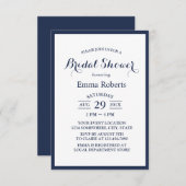 Minimalistisches Navy Blue Frame Elegantes Brautpa Einladung (Vorne/Hinten)