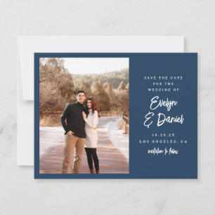 Minimalistisches Navy-Flat-Foto Save The Date