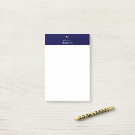 Minimalistisches Navy Post-it Klebezettel (Auf Schreibtisch)