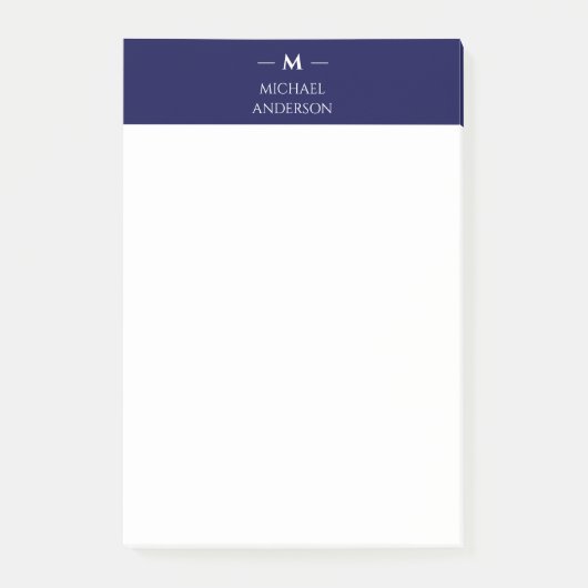 Minimalistisches Navy Post-it Klebezettel (Vorderseite)