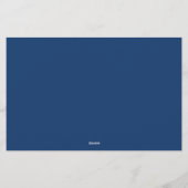 Minimalistisches Navy-Two-Border-Monogramm Briefpapier (Rückseite)