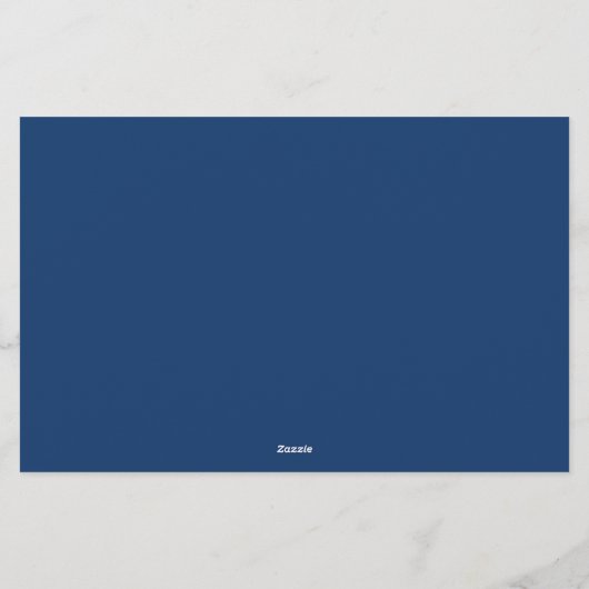 Minimalistisches Navy-Two-Border-Monogramm Briefpapier (Rückseite)