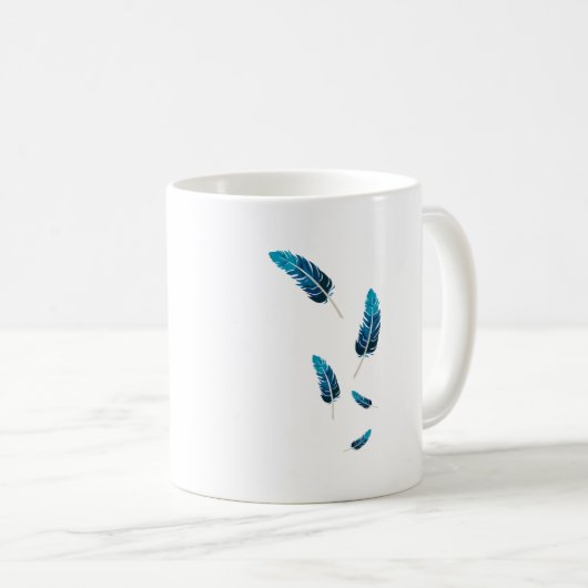 Minimalistisches Navy- und Tealfarbenes Fallende-F Kaffeetasse (VorderseiteRechts)