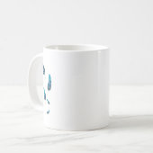 Minimalistisches Navy- und Tealfarbenes Fallende-F Kaffeetasse (Vorderseite Links)