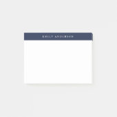 Minimalistisches Navyblau Elegantes Monogramm Post-it Klebezettel (Vorderseite)