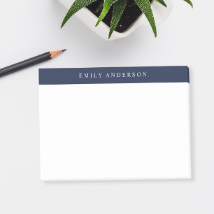 Minimalistisches Navyblau Elegantes Monogramm Post-it Klebezettel