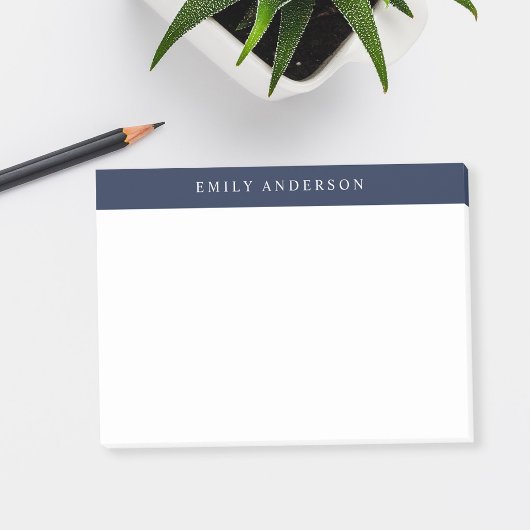 Minimalistisches Navyblau Elegantes Monogramm Post-it Klebezettel
