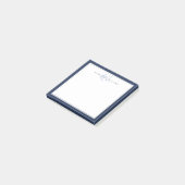 Minimalistisches Navyblau-Script Zwei-Rahmen-Monog Post-it Klebezettel (angewinkelt)
