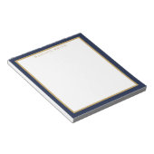 Minimalistisches Navyblau und Gold Monogramm Notizblock (angewinkelt)