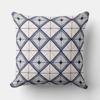 Minimalistisches Navyblau und weißes geometrisches Kissen