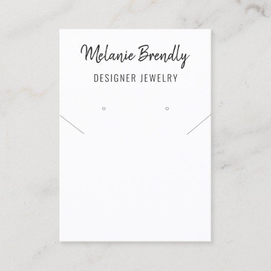 Minimalistisches Necklace Earring Juwelier Display Visitenkarte (Vorderseite)