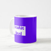 Minimalistisches Neon blau und weiß Kaffeetasse (Vorderseite Links)