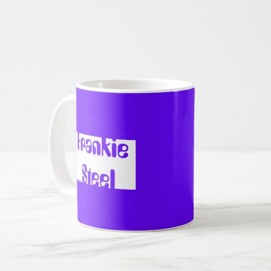 Minimalistisches Neon blau und weiß Kaffeetasse (Vorderseite Links)