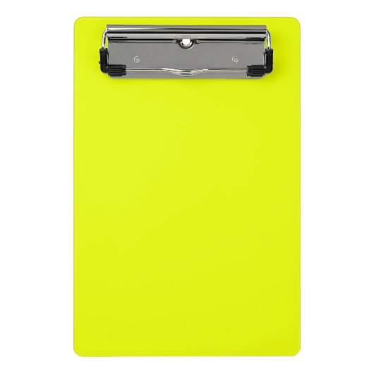 Minimalistisches Neon-Chartreuse grün hell solide Mini Klemmbrett (Vorderseite)
