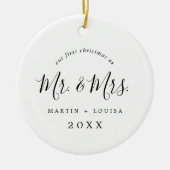 Minimalistisches neu verheiratetes Foto Keramik Ornament (Vorne)