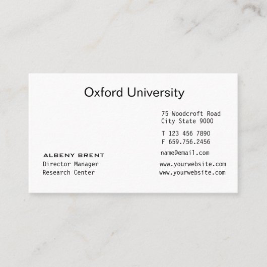 Minimalistisches Neu Visitenkarte (Vorderseite)