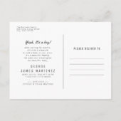 Minimalistisches neues Baby-Foto - Geburtsankündig Postkarte (Rückseite)