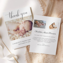 Minimalistisches neues Baby Vielen Dank für die Ge Einladung