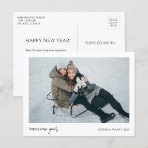 Minimalistisches Neues Jahr-Foto Feiertagspostkarte