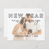 Minimalistisches Neues Jahr Neubeginn Foto Urlaub Postkarte (Vorne/Hinten)