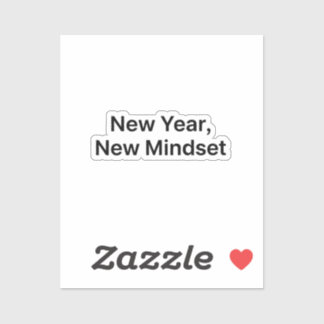 Minimalistisches 'Neues Jahr, Neue Einstellung' M Aufkleber