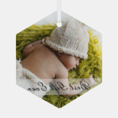 Minimalistisches neugeborenes bestes Geschenk je b Ornament Aus Glas (Rückseite)