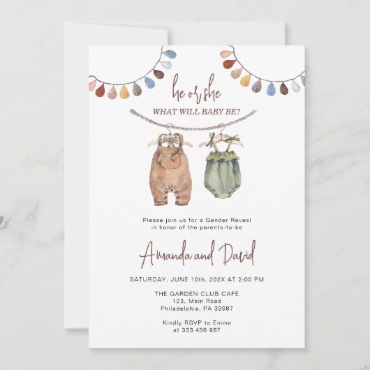 Minimalistisches neutrales Baby Save The Date (Vorderseite)
