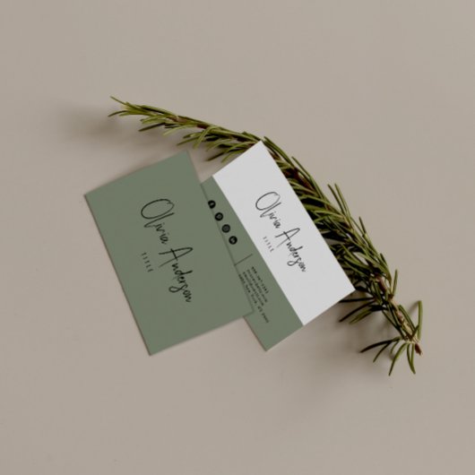 Minimalistisches, neutrales Drehbuch Boho Chic Mod Visitenkarte