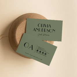 Minimalistisches, neutrales Drehbuch Boho Chic Mod Visitenkarte