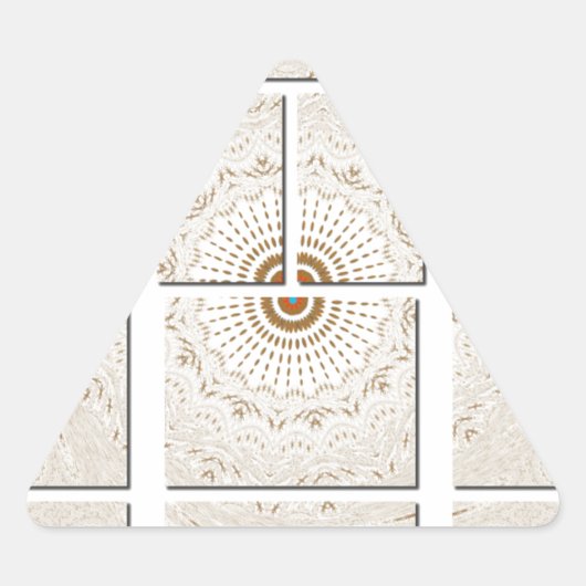 Minimalistisches neutrales geometrisches Beige Ton Dreieckiger Aufkleber (Vorderseite)