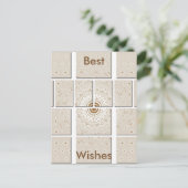 Minimalistisches neutrales geometrisches Beige Ton Postkarte (Stehend Vorderseite)