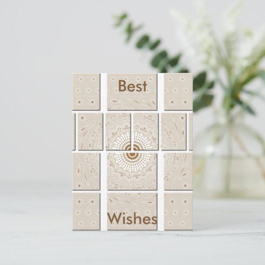 Minimalistisches neutrales geometrisches Beige Ton Postkarte (Stehend Vorderseite)