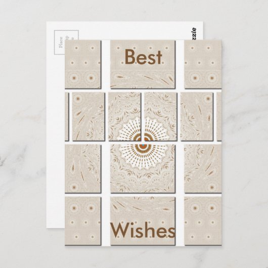 Minimalistisches neutrales geometrisches Beige Ton Postkarte (Vorne/Hinten)