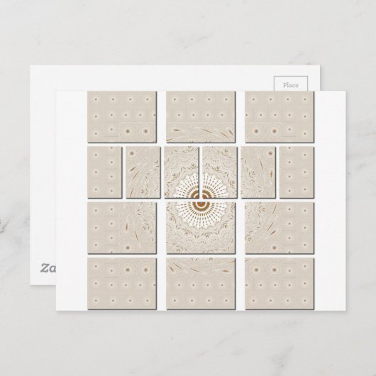 Minimalistisches neutrales geometrisches Beige Ton Postkarte (Vorne/Hinten)