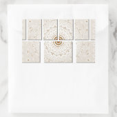 Minimalistisches neutrales geometrisches Beige Ton Rechteckiger Aufkleber (Tasche)