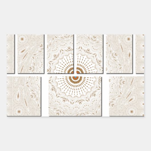 Minimalistisches neutrales geometrisches Beige Ton Rechteckiger Aufkleber (Vorderseite)