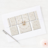 Minimalistisches neutrales geometrisches Beige Ton Rechteckiger Aufkleber (Umschlag)