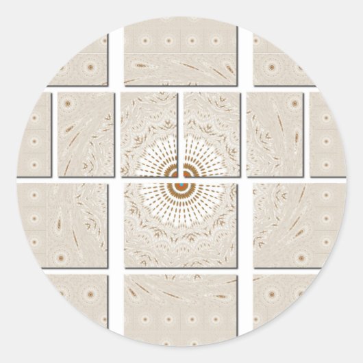 Minimalistisches neutrales geometrisches Beige Ton Runder Aufkleber (Vorderseite)